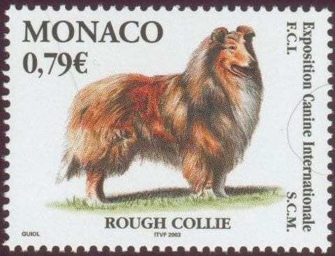 DOGS ON STAMPS: Rough Collie