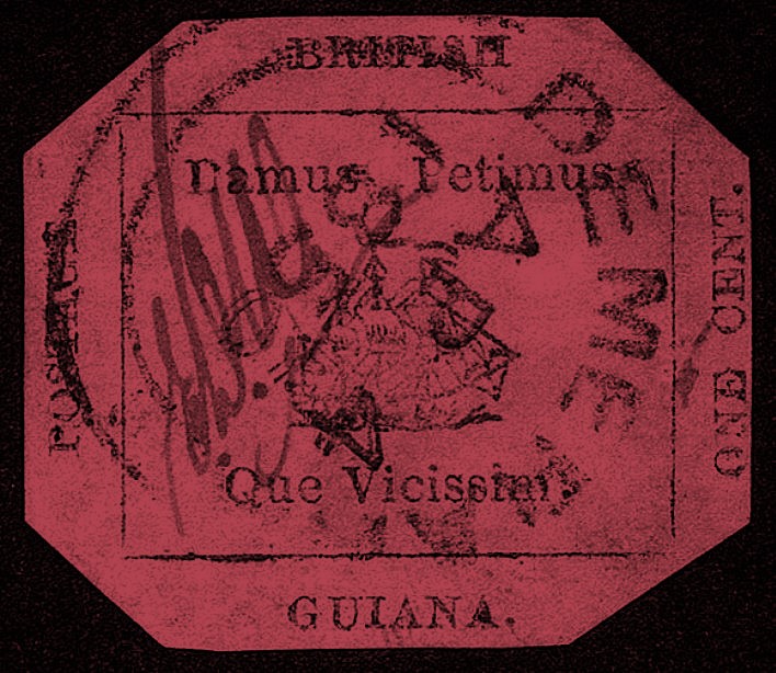 The “One cent magenta” from British Guiana 1856
